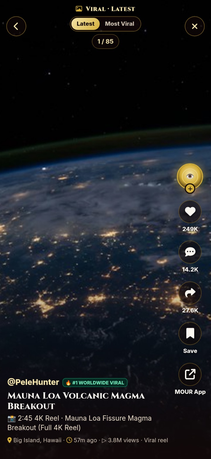 MOUR Geographic app Viral feed